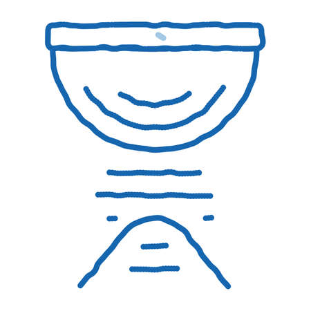 Sifting Flour Preparation sketch icon vector. Hand drawn blue doodle line art Cuisine Utensil For Sifting Cookies And Pie Ingredient sign. isolated symbol illustrationのイラスト素材