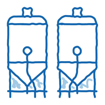Brewing Barrels sketch icon vector. Hand drawn blue doodle line art Brewing Barrels sign. isolated symbol illustrationのイラスト素材