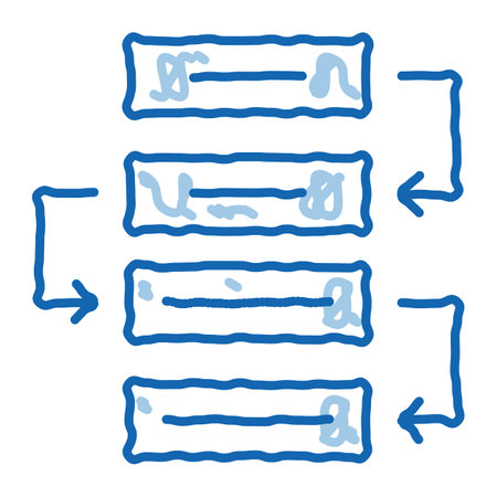 Process Plan sketch icon vector. Hand drawn blue doodle line art Process Plan sign. isolated symbol illustrationのイラスト素材