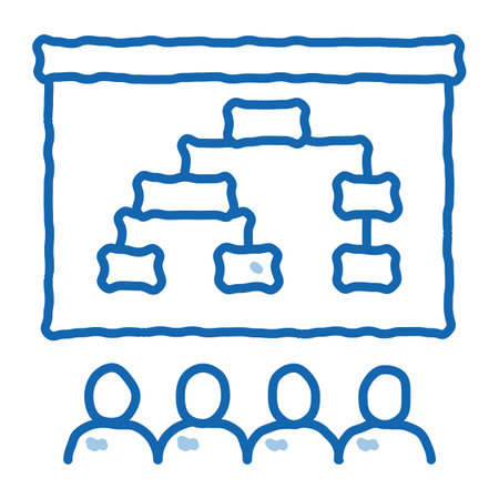 Strategic Plan sketch icon vector. Hand drawn blue doodle line art Strategic Plan sign. isolated symbol illustrationのイラスト素材