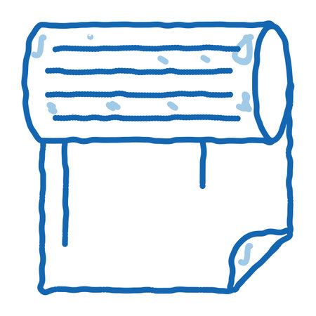 Paper Roll sketch icon vector. Hand drawn blue doodle line art Paper Roll sign. isolated symbol illustrationのイラスト素材