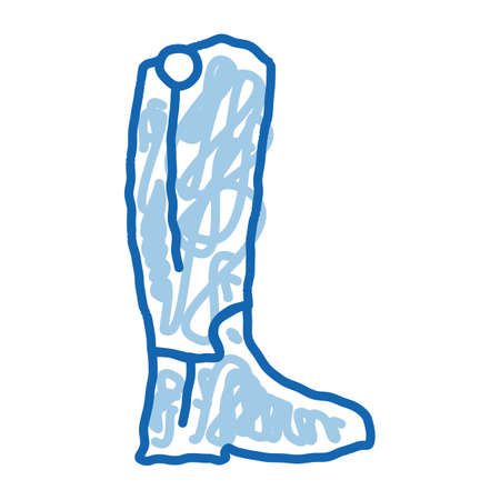 Jockey Shoes sketch icon vector. Hand drawn blue doodle line art Jockey Shoes sign. isolated symbol illustrationのイラスト素材