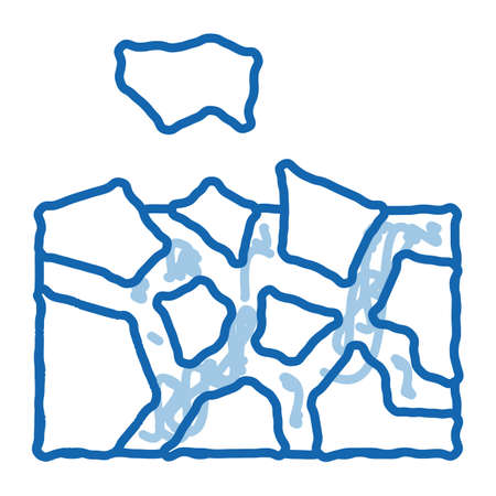 Fence Construct sketch icon vector. Hand drawn blue doodle line art Fence Construct sign. isolated symbol illustrationのイラスト素材