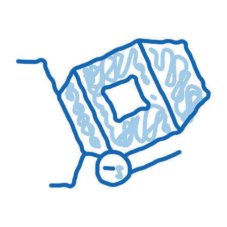 Cement Mixer sketch icon vector. Hand drawn blue doodle line art Cement Mixer sign. isolated symbol illustrationのイラスト素材