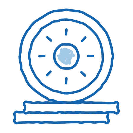 Golden Coins sketch icon vector. Hand drawn blue doodle line art Golden Coins Sign. isolated symbol illustrationのイラスト素材