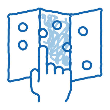 Map Attractions sketch icon vector. Hand drawn blue doodle line art Map Attractions Sign. isolated symbol illustrationのイラスト素材