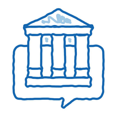 Story about Monument of Architecture sketch icon vector. Hand drawn blue doodle line art Story about Monument of Architecture Sign. isolated symbol illustrationのイラスト素材