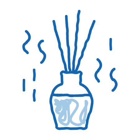 Aroma Sticks sketch icon vector. Hand drawn blue doodle line art Aroma Sticks Sign. isolated symbol illustrationのイラスト素材