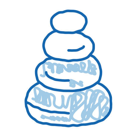 Stones Balance sketch icon vector. Hand drawn blue doodle line art Stones Balance Sign. isolated symbol illustrationのイラスト素材