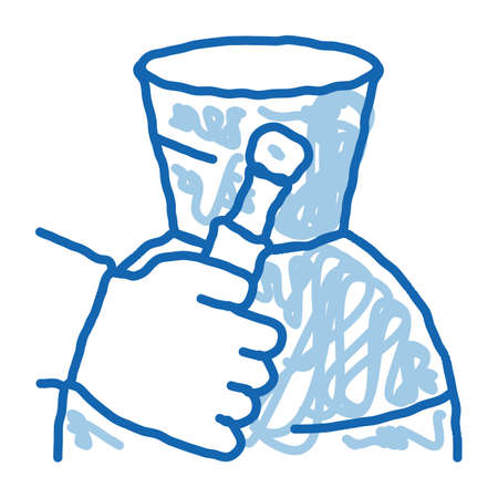 clay vase painting sketch icon vector. Hand drawn blue doodle line art clay vase painting sign. isolated symbol illustrationのイラスト素材