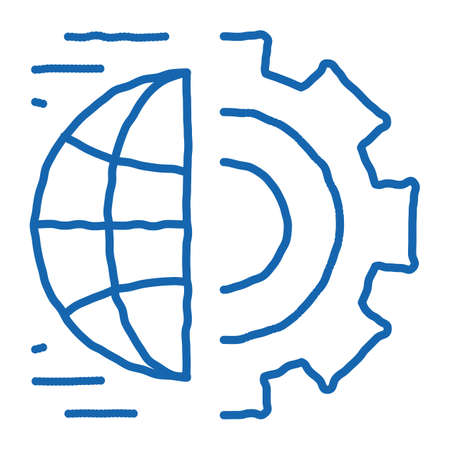 automated internet settings sketch icon vector. Hand drawn blue doodle line art automated internet settings sign. isolated symbol illustrationのイラスト素材