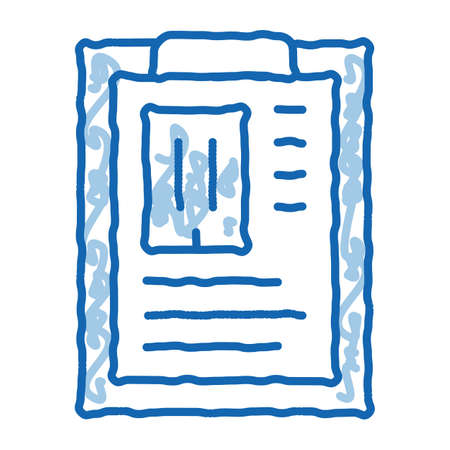 estimate house information sketch icon vector. Hand drawn blue doodle line art estimate house information sign. isolated symbol illustrationのイラスト素材