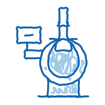 bus service device sketch icon vector. Hand drawn blue doodle line art bus service device sign. isolated symbol illustrationのイラスト素材