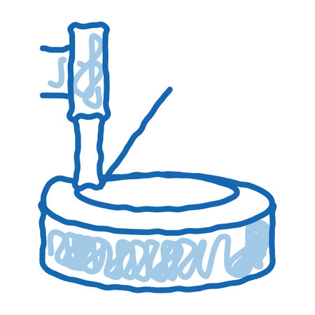 tire and jack sketch icon vector. Hand drawn blue doodle line art tire and jack sign. isolated symbol illustrationのイラスト素材