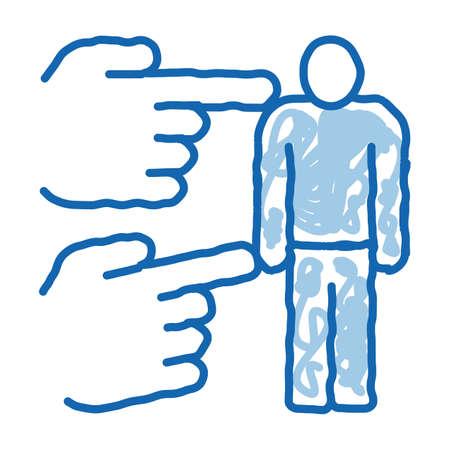 human bullying sketch icon vector. Hand drawn blue doodle line art human bullying sign. isolated symbol illustrationのイラスト素材