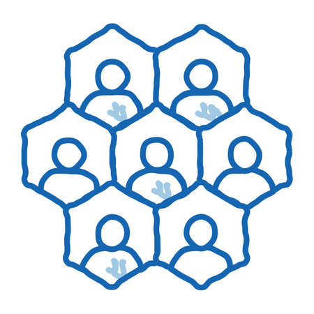individuality of each person sketch icon vector. Hand drawn blue doodle line art individuality of...