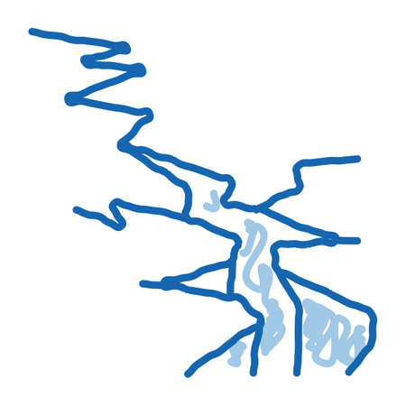 ground fault earthquakes icon vector outline illustrationのイラスト素材