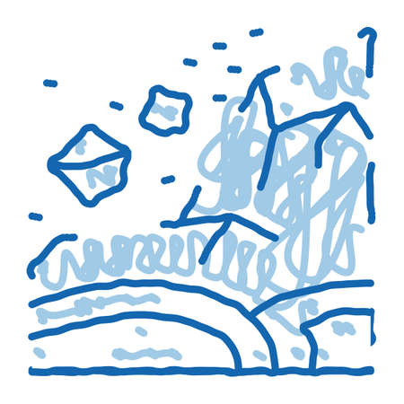 ertnquake highlands sketch icon vector. Hand drawn blue doodle line art ertnquake highlands sign. isolated symbol illustrationのイラスト素材