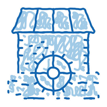 river landscape with islets sketch icon vector. Hand drawn blue doodle line art river landscape with islets sign. isolated symbol illustrationのイラスト素材