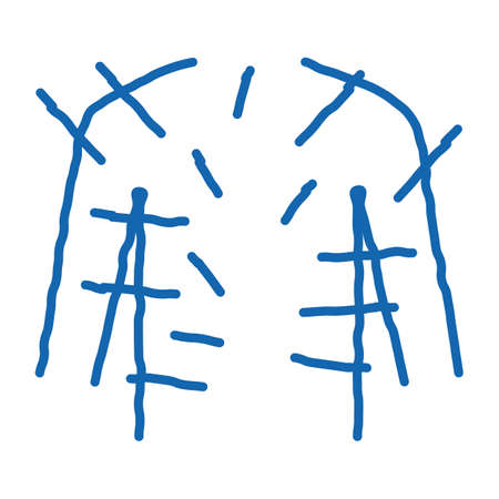 acupuncture throughout body sketch icon vector. Hand drawn blue doodle line art acupuncture throughout body sign. isolated symbol illustrationのイラスト素材