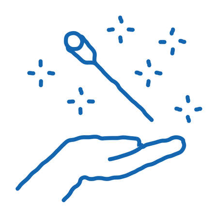 needle injection sketch icon vector. Hand drawn blue doodle line art needle injection sign. isolated symbol illustrationのイラスト素材