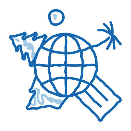human geography science sketch icon vector. Hand drawn blue doodle line art human geography science sign. isolated symbol illustrationのイラスト素材