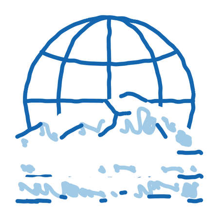 geomorphology science sketch icon vector. Hand drawn blue doodle line art geomorphology science sign. isolated symbol illustrationのイラスト素材