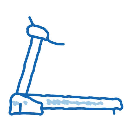 sports treadmill sketch icon vector. Hand drawn blue doodle line art sports treadmill sign. isolated symbol illustrationのイラスト素材
