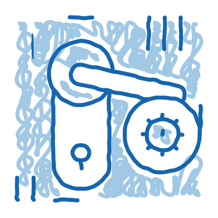 pests in keyhole sketch icon vector. Hand drawn blue doodle line art pests in keyhole sign. isolated symbol illustrationのイラスト素材