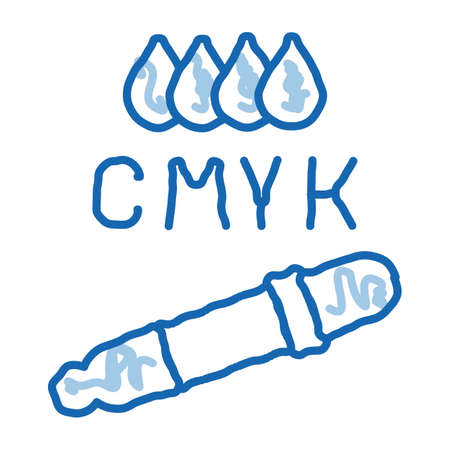 cmyk choice sketch icon vector. Hand drawn blue doodle line art cmyk choice sign. isolated symbol illustrationのイラスト素材