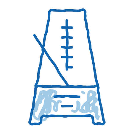 rhythm metronome sketch icon vector. Hand drawn blue doodle line art rhythm metronome sign. isolated symbol illustrationのイラスト素材