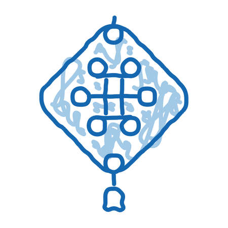 view of air lamp with pattern sketch icon vector. Hand drawn blue doodle line art view of air lamp with pattern sign. isolated symbol illustrationのイラスト素材