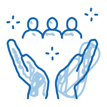 interracial idyllic sketch icon vector. Hand drawn blue doodle line art interracial idyllic sign....