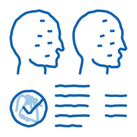 deepfake settings sketch icon vector. Hand drawn blue doodle line art deepfake settings sign. isolated symbol illustrationのイラスト素材