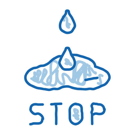 stop dropping blood sketch icon vector. Hand drawn blue doodle line art stop dropping blood sign. isolated symbol illustrationのイラスト素材