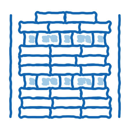 wooden planks store sketch icon vector. Hand drawn blue doodle line art wooden planks store sign. isolated symbol illustrationのイラスト素材