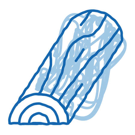 half wooden trunk sketch icon vector. Hand drawn blue doodle line art half wooden trunk sign. isolated symbol illustrationのイラスト素材