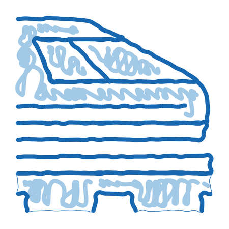 electromagnetic train sketch icon vector. Hand drawn blue doodle line art electromagnetic train sign. isolated symbol illustrationのイラスト素材