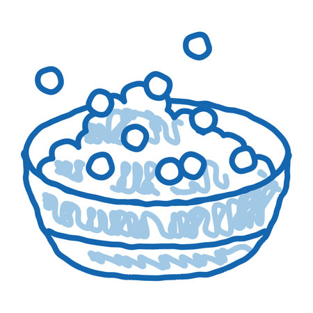 soy beans dish breakfast sketch icon vector. Hand drawn blue doodle line art soy beans dish breakfast sign. isolated symbol illustrationのイラスト素材