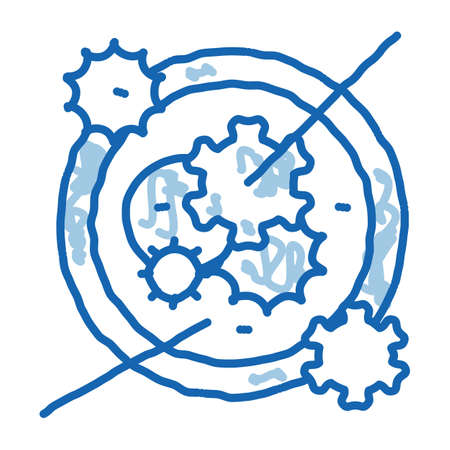 watch mechanism sketch icon vector. Hand drawn blue doodle line art watch mechanism sign. isolated symbol illustrationのイラスト素材
