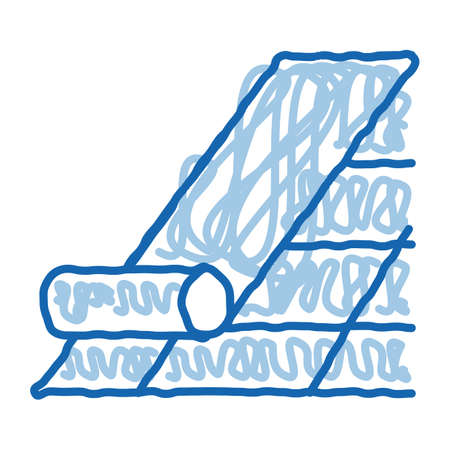 roof bitumen shingle sketch icon vector. Hand drawn blue doodle line art roof bitumen shingle sign. isolated symbol illustrationのイラスト素材