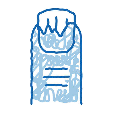 peeling nails sketch icon vector. Hand drawn blue doodle line art peeling nails sign. isolated symbol illustrationのイラスト素材