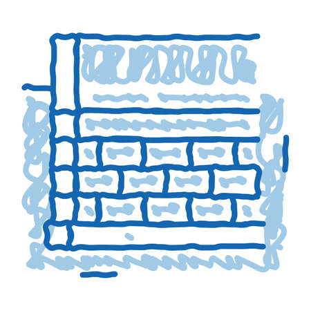 prefabricated foundation sketch icon vector. Hand drawn blue doodle line art prefabricated foundation sign. isolated symbol illustrationのイラスト素材
