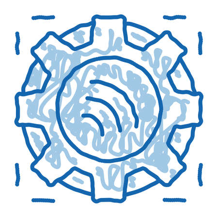 repair radio signal sketch icon vector. Hand drawn blue doodle line art repair radio signal sign. isolated symbol illustrationのイラスト素材