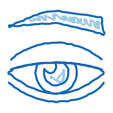 eyelid medical problem sketch icon vector. Hand drawn blue doodle line art eyelid medical problem sign. isolated symbol illustrationのイラスト素材