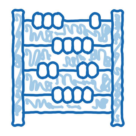 abacus counter sketch icon vector. Hand drawn blue doodle line art abacus counter sign. isolated symbol illustrationのイラスト素材