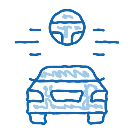 help for driving car sketch icon vector. Hand drawn blue doodle line art help for driving car sign. isolated symbol illustrationのイラスト素材