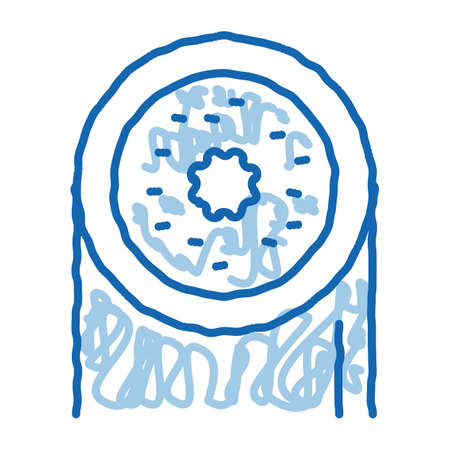 inflamed bronchus sketch icon vector. Hand drawn blue doodle line art inflamed bronchus sign. isolated symbol illustrationのイラスト素材