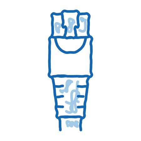 internet cable sketch icon vector. Hand drawn blue doodle line art internet cable sign. isolated symbol illustrationのイラスト素材