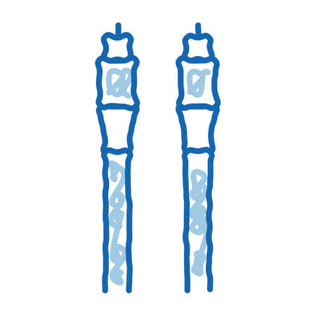 cables optical fiber sketch icon vector. Hand drawn blue doodle line art cables optical fiber sign. isolated symbol illustrationのイラスト素材